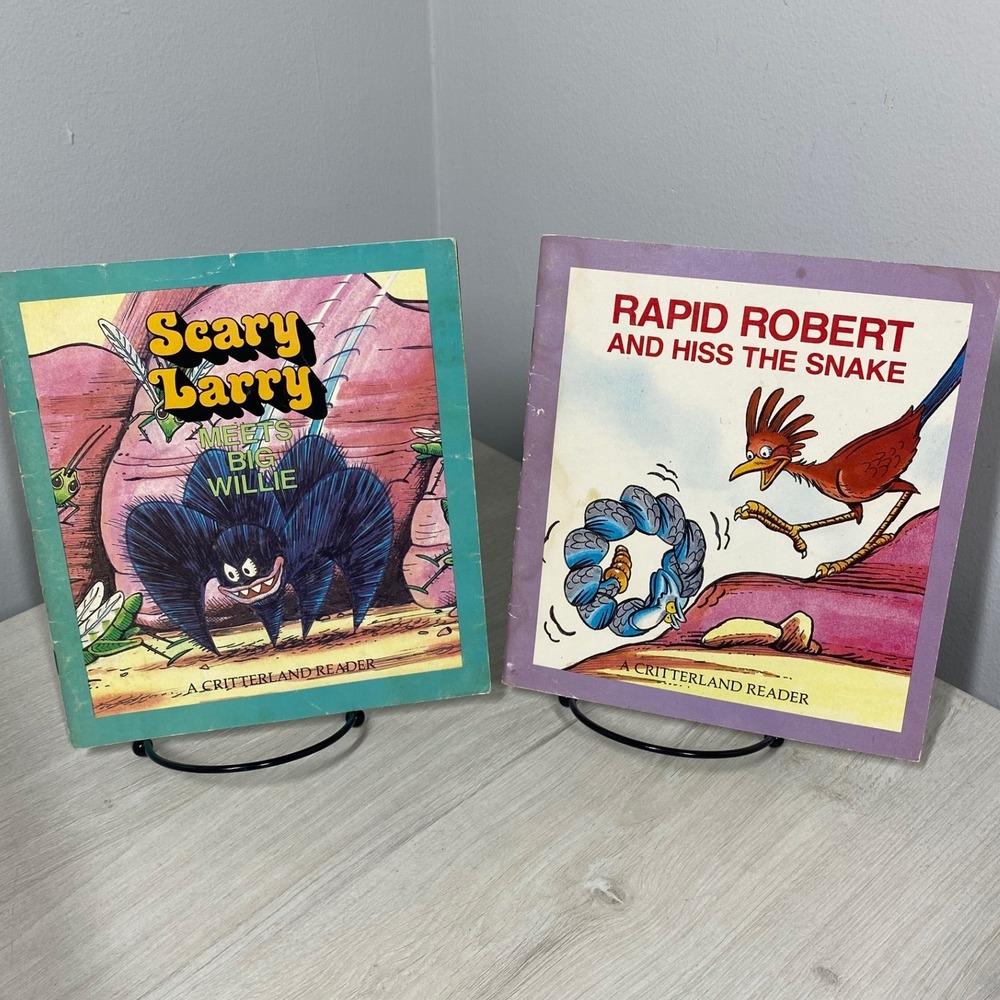 Set of 2 Vintage 1983 Critterland Reader PB Bob Reese Scary Larry Rapid Robert